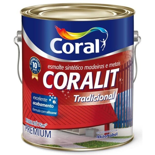 Tinta Coralit Esmalte Fosco Branco- 3,6l Coral