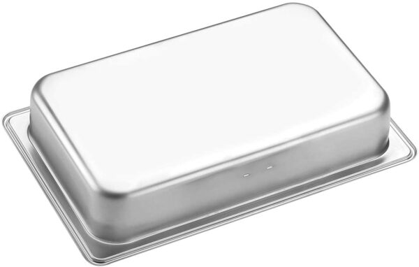 Rechaud Tramontina Retangular Em Aço Inox Banho Maria Tampa Removível Com Fogareiro Cuba 1/1 9 L
