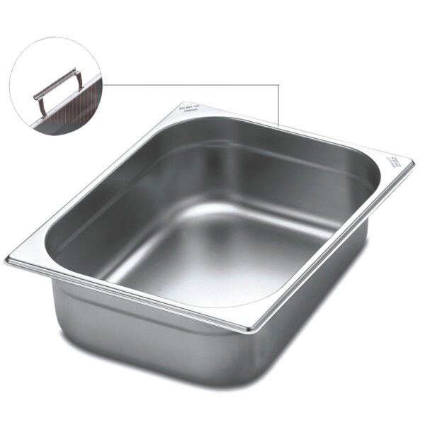 Cuba Aço Inox 1/2 Com Alças Móveis - Profundidade 150mm