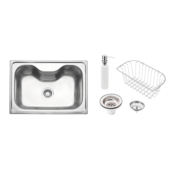 Cuba de Sobrepor Tramontina Morgana em Aço Inox Acetinado com Válvula Dosador de Sabão e Cesta 69x49 cm - Image 2