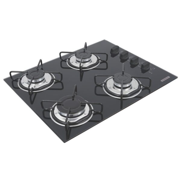 Cooktop a Gás Tramontina Brasil em Vidro Temperado Preto e Trempes em Aço Carbono com Acendimento Automático 4 Queima - Image 2