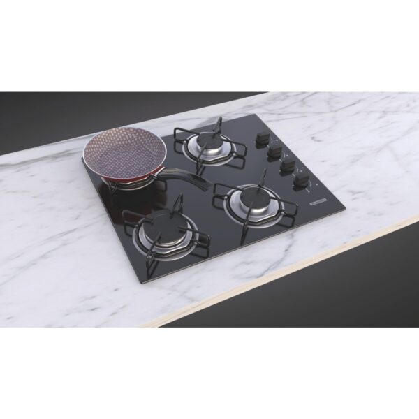 Cooktop a Gás Tramontina Brasil em Vidro Temperado Preto e Trempes em Aço Carbono com Acendimento Automático 4 Queima - Image 3