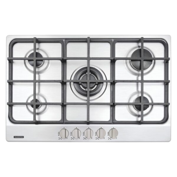 Cooktop a Gás Tramontina New Penta em Aço Inox e Trempes em Ferro Fundido com Acendimento Automático 5 Queimadores