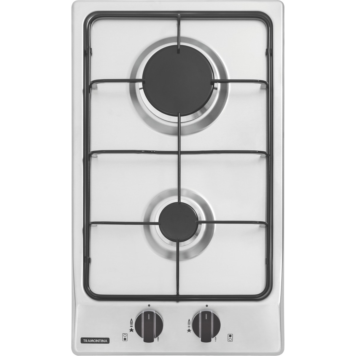 Cooktop a Gás Tramontina Dominó em Aço Inox e Trempes em Aço Carbono com Acendimento Automático 2 Queimadores