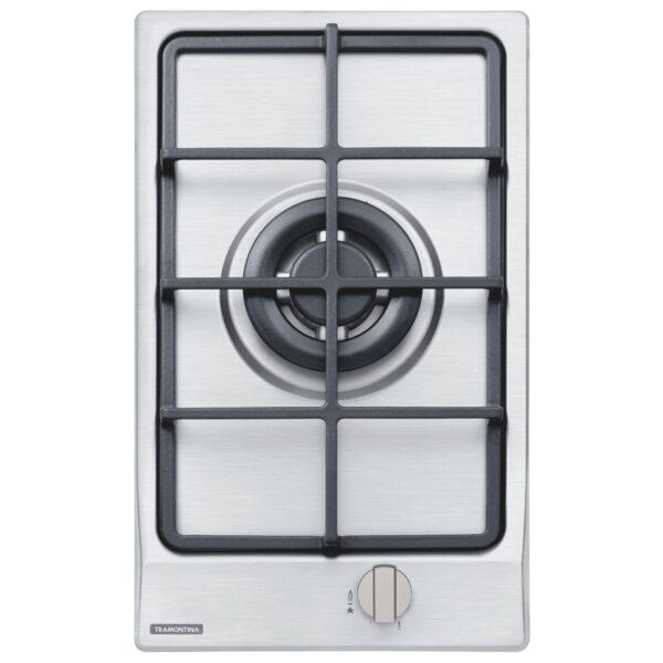 Cooktop A Gás Tramontina Dominó Em Aço Inox E Trempes Em Ferro Fundido Com Acendimento Automático 1 Queimador