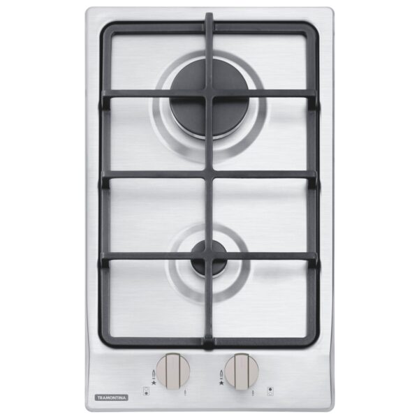 Cooktop a Gás Tramontina Dominó em Aço Inox e Trempes em Ferro Fundido com Acendimento Automático 2 Queimadores