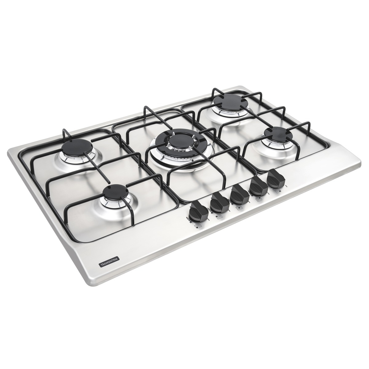 Cooktop a Gás Tramontina New Penta em Aço Inox e Trempes em Aço Carbono com Acendimento Automático 5 Queimadores