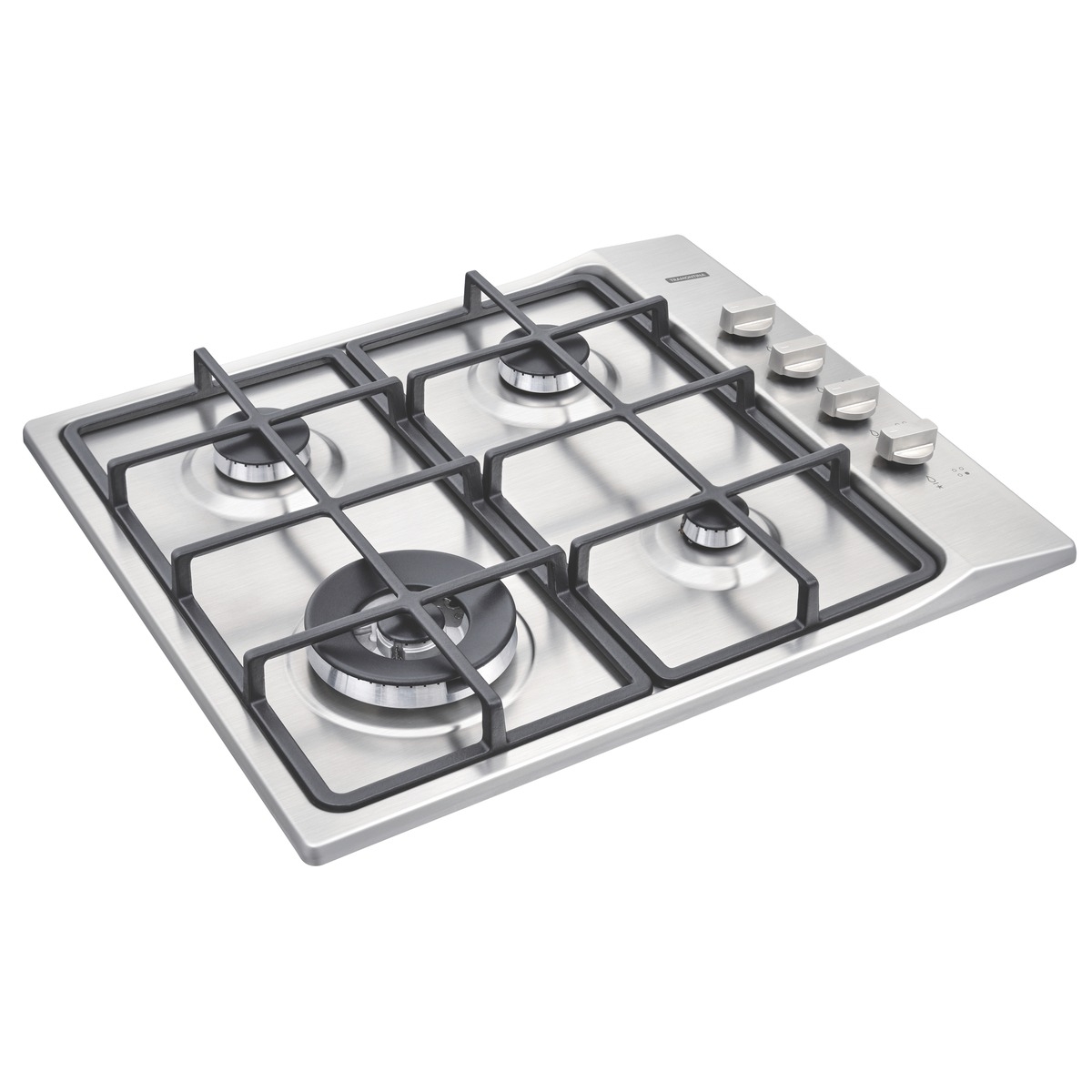 Cooktop A Gás Tramontina Square Em Aço Inox E Trempes Em Ferro Fundido Com Acendimento Automático 4 Queimadores