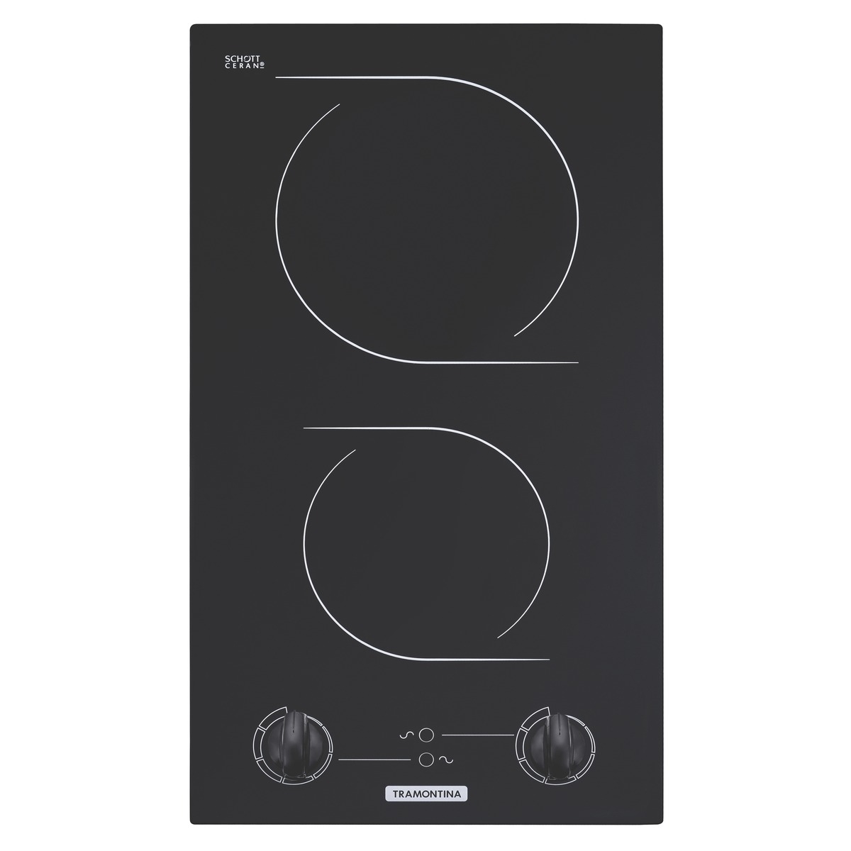 Cooktop Elétrico Tramontina Dominó Vitrocerâmico com 2 Áreas de Aquecimento e Comando Manual