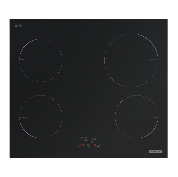 Cooktop por Indução Tramontina New Square Vitrocerâmico com 4 Áreas de Aquecimento e Comando Touch