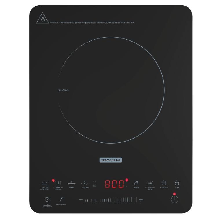 Cooktop Portátil por Indução Tramontina Slim Touch EI 30 com 1 Área de Aquecimento e Comando Touch 127 V