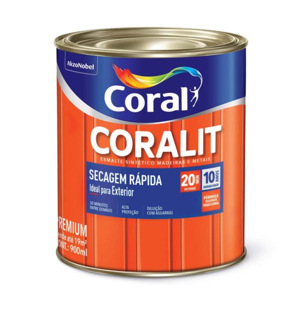 Tinta Coralit Esmalte Branco Acetinado 1/4 = 900 Ml Coral
