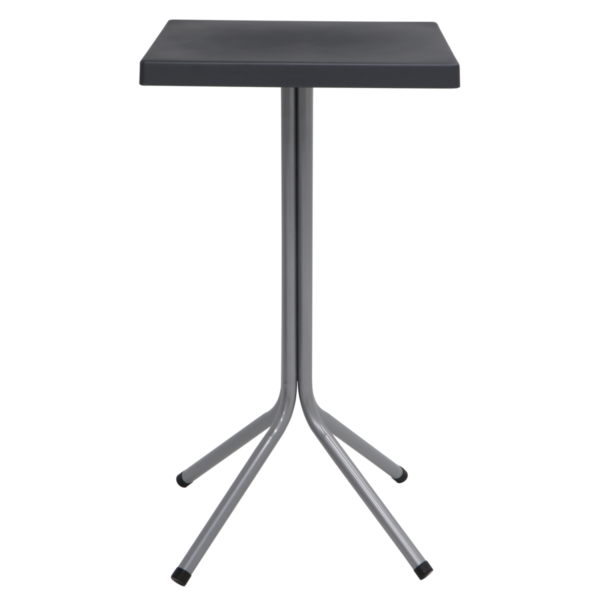 Mesa Tramontina Sigma Alta com Tampo Quadrado em Polipropileno Grafite e Base de Aço Inox