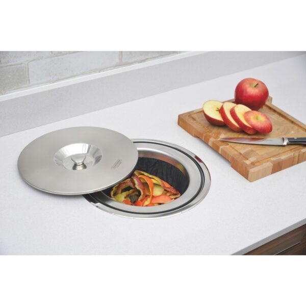 Lixeira de Embutir Tramontina Clean Round em Aço Inox com Balde Plástico 5 L