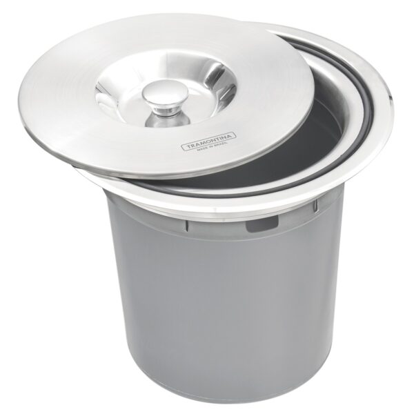 Lixeira de Embutir Tramontina Clean Round em Aço Inox com Balde Plástico 5 L - Image 3