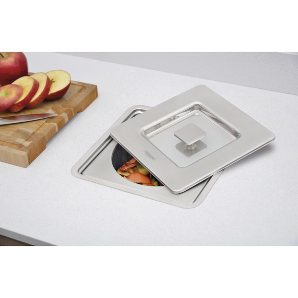 Lixeira de Embutir Tramontina Clean Square em Aço Inox com Balde Plástico 5 L - Image 2