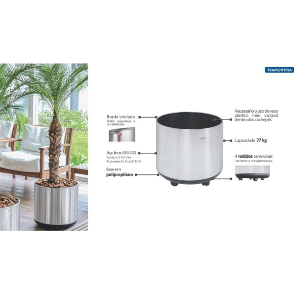 Cachepo Inox50x49sb.belt Color 77kg Tramontina - Image 2