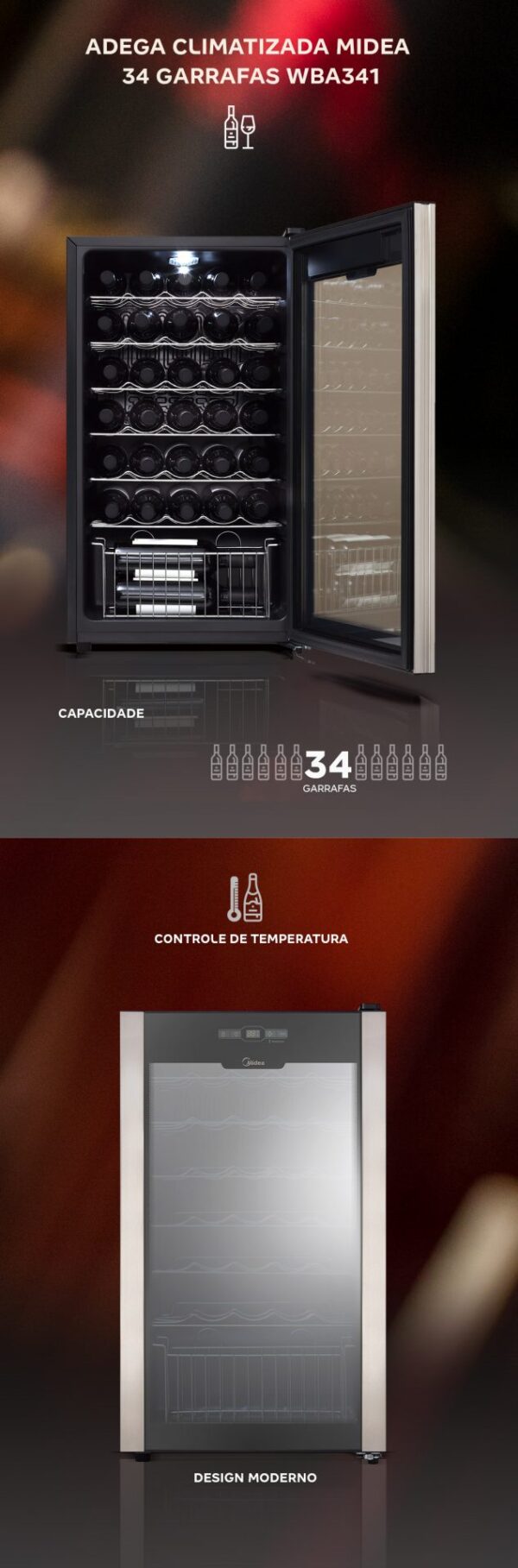 Adega Compressor Midea 34 Garrafas - Image 2