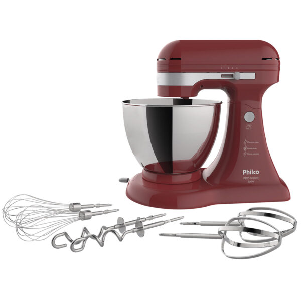 Batedeira Philco Pbt510v 4 Velocidades 5L Inox Vermelha 500W - 220v - Image 2