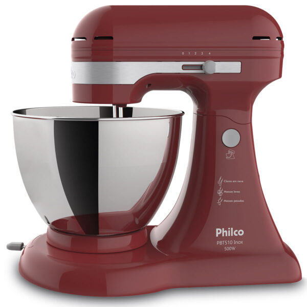 Batedeira Philco Pbt510v 4 Velocidades 5L Inox Vermelha 500W - 220v - Image 3