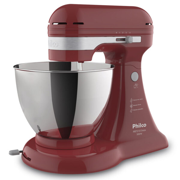 Batedeira Philco Pbt510v 4 Velocidades 5L Inox Vermelha 500W - 220v